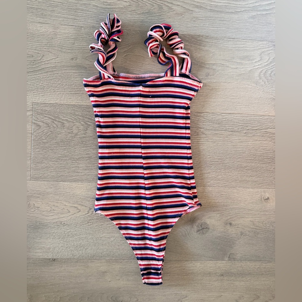 Striped Ribbed Bodysuit - Picture 2 of 7